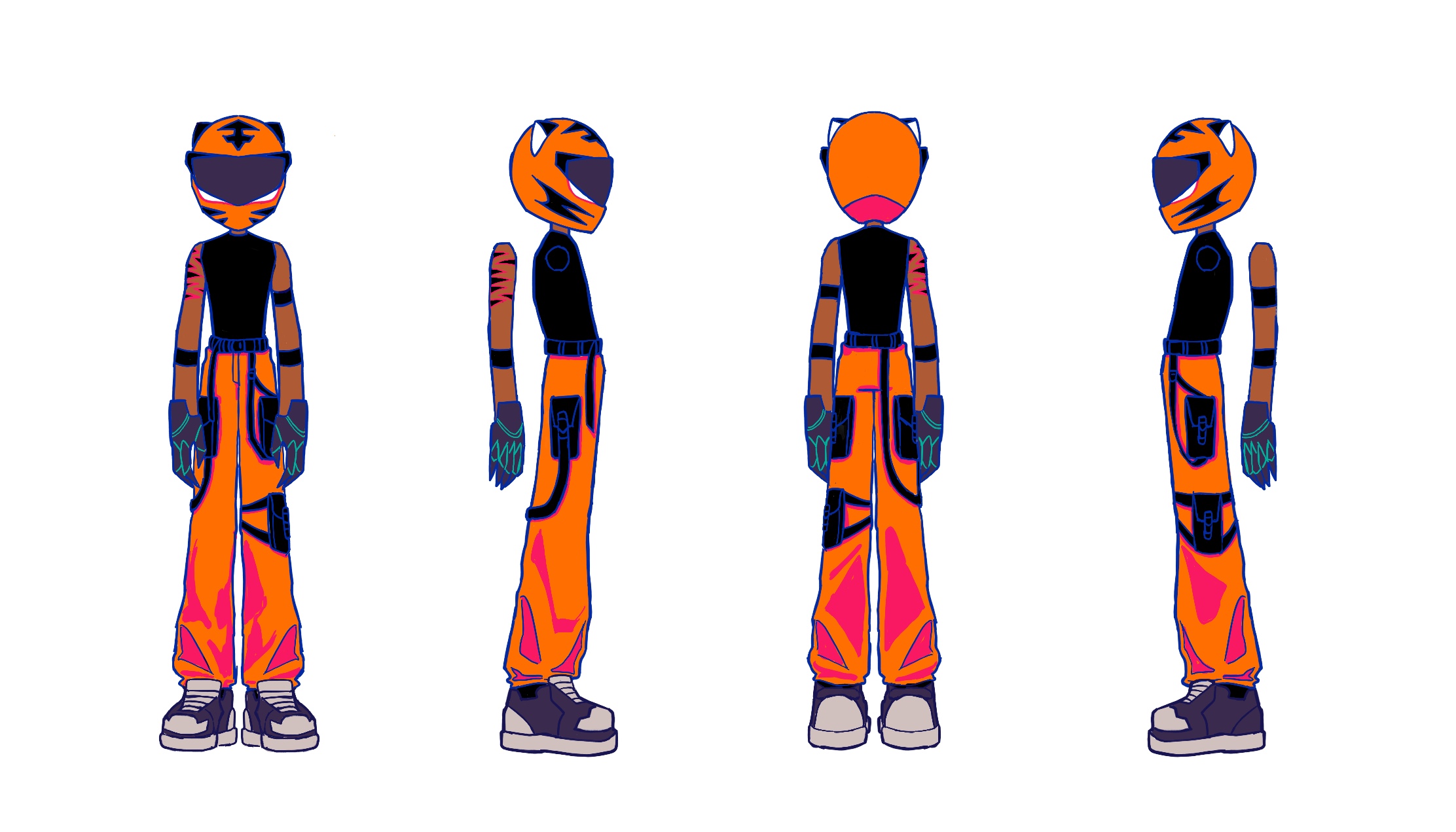 Sub-main character turnaround hero outfit